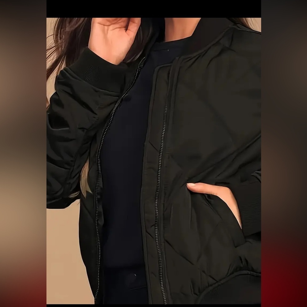 Zip-up Quilted Puffy Coat, Casual Thermal Long Sleeve Pockets Coat